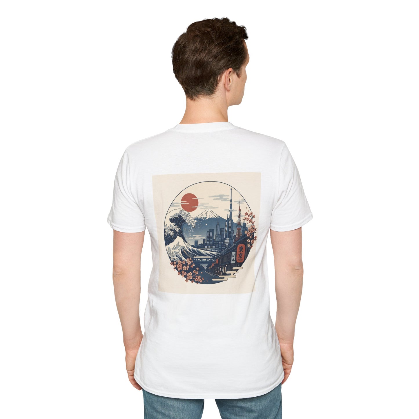 Japanese Landscape T-Shirt — Sakura, Mount Fuji & City Sunset Graphic Tee